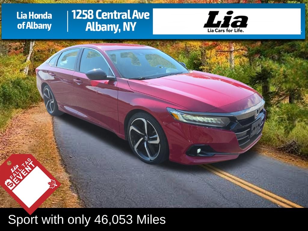 Radiant Red Metallic 2021 Honda Accord Sedan Front-Wheel Drive Continuously Variable Transmission