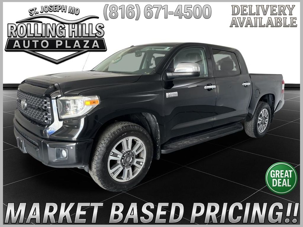 Midnight Black 2019 Toyota Tundra Platinum CrewMax 5.7L 4WD Pickup Truck Four-Wheel Drive 6-Speed Automatic