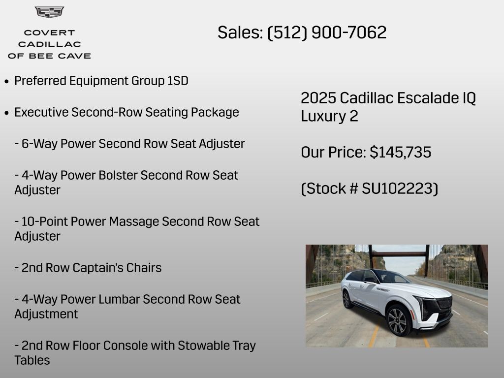 New Car 2025 Cadillac Escalade Iq  Luxury For Sale Under $150,000 In Austin, Texas