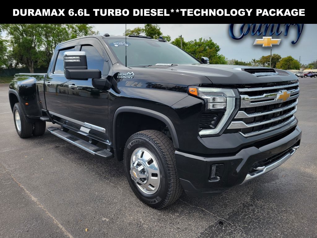 Black 2024 Chevrolet Silverado 3500HD High Country Crew Cab 4WD Pickup Truck Four-Wheel Drive Automatic
