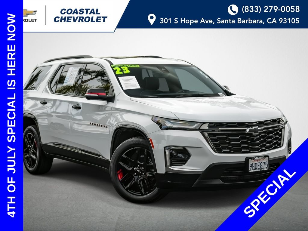 Summit White 2023 Chevrolet Traverse SUV / Crossover Four-Wheel Drive 9-Speed Automatic