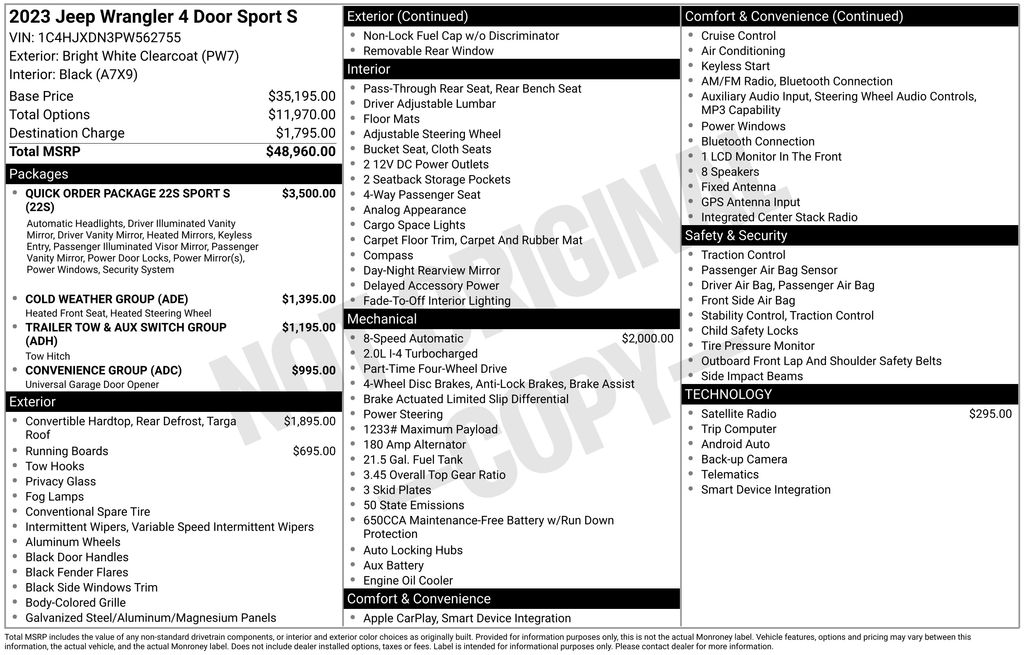 used 2023 Jeep Wrangler car, priced at $24,800
