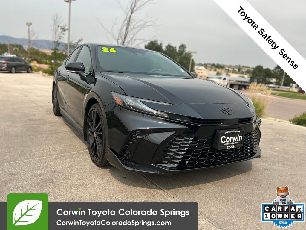 Midnight Black Metallic 2026 Toyota Camry Sedan Front-Wheel Drive Continuously Variable Transmission