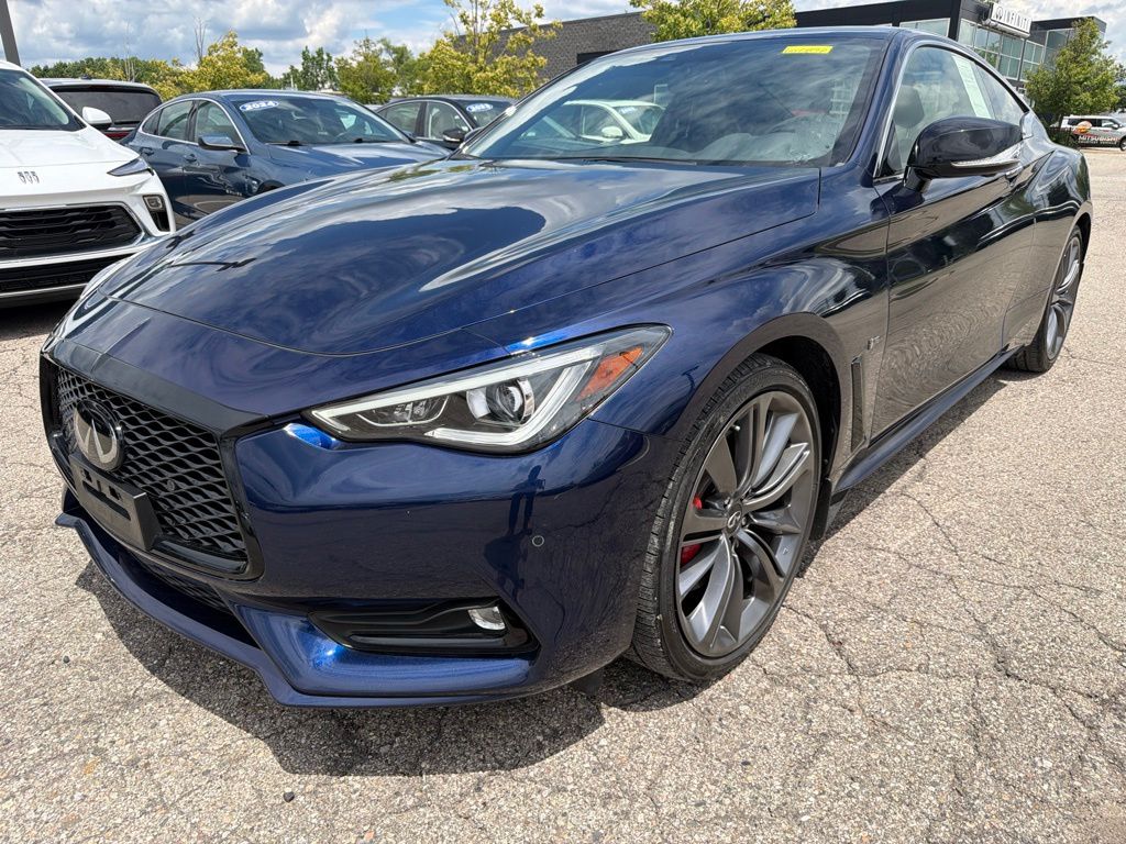 Blue 2022 INFINITI Q60 Coupe All-Wheel Drive 7-Speed Automatic
