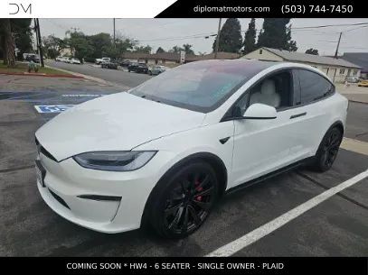 Pearl White Multi-Coat 2025 Tesla Model X SUV / Crossover All-Wheel Drive 1-Speed Automatic