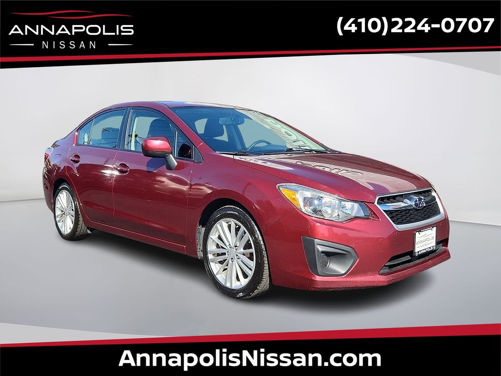 Camellia Red Pearl 2012 Subaru Impreza 2.0i Premium Sedan All-Wheel Drive Continuously Variable Transmission