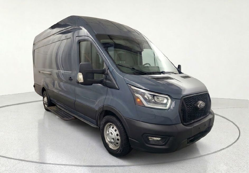 Blue 2022 Ford Transit Cargo Van All-Wheel Drive 