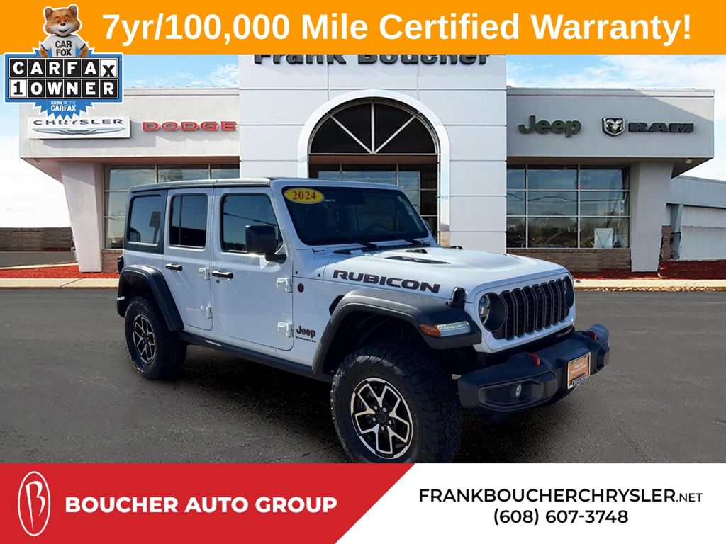 Bright White Clearcoat 2024 Jeep Wrangler Rubicon 4-Door 4WD SUV / Crossover Four-Wheel Drive 8-Speed Automatic