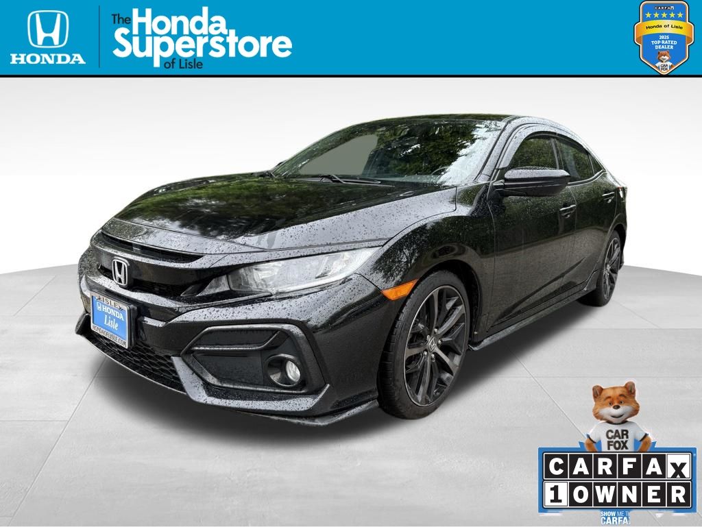 Crystal Black Pearl 2021 Honda Civic Hatchback Sport FWD Hatchback Front-Wheel Drive Continuously Variable Transmission