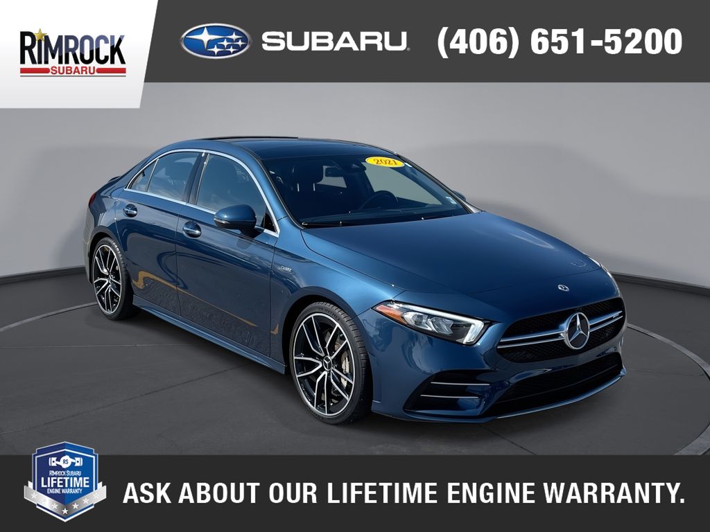 Denim Blue Metallic 2021 Mercedes-Benz A-Class AMG A 35 4MATIC Sedan AWD Sedan All-Wheel Drive 7-Speed Automatic