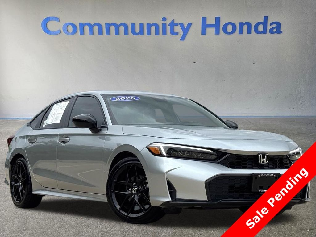2026 Honda Civic Sport Silver at Classic Honda Galveston