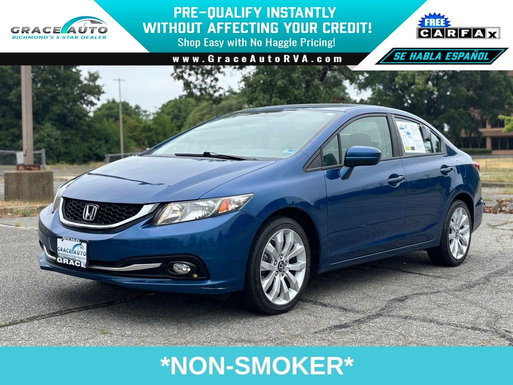 Dyno Blue Pearl 2015 Honda Civic Sedan Front-Wheel Drive Continuously Variable Transmission
