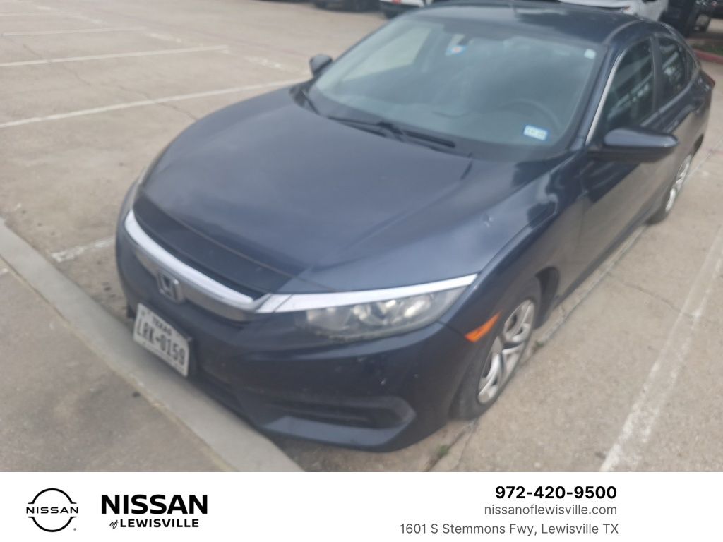 Blue 2016 Honda Civic LX Sedan Front-Wheel Drive Continuously Variable Transmission