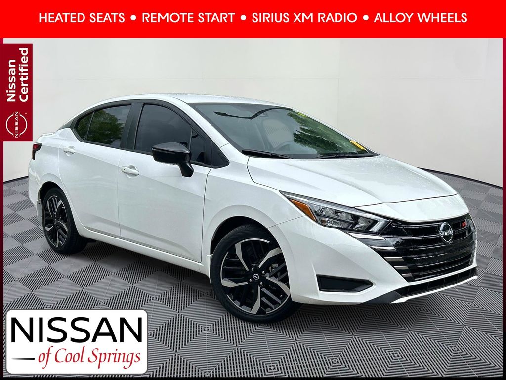 Aspen White 2024 Nissan Versa Sedan Front-Wheel Drive Continuously Variable Transmission