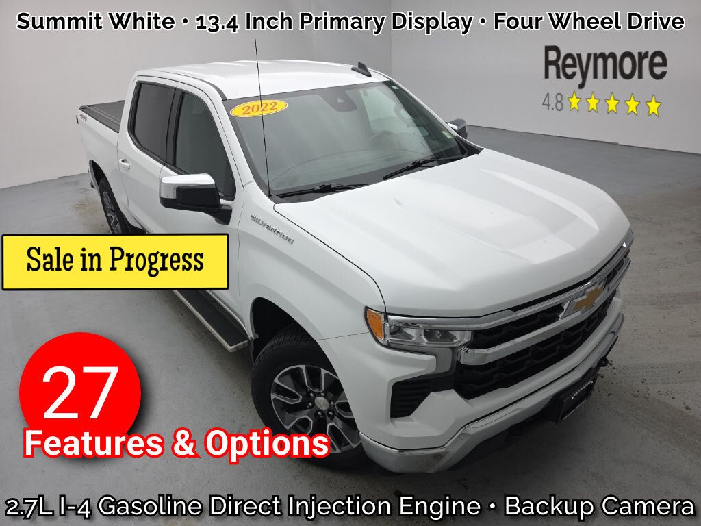 Summit White 2022 Chevrolet Silverado 1500 LT Crew Cab 4WD Pickup Truck Four-Wheel Drive 8-Speed Automatic