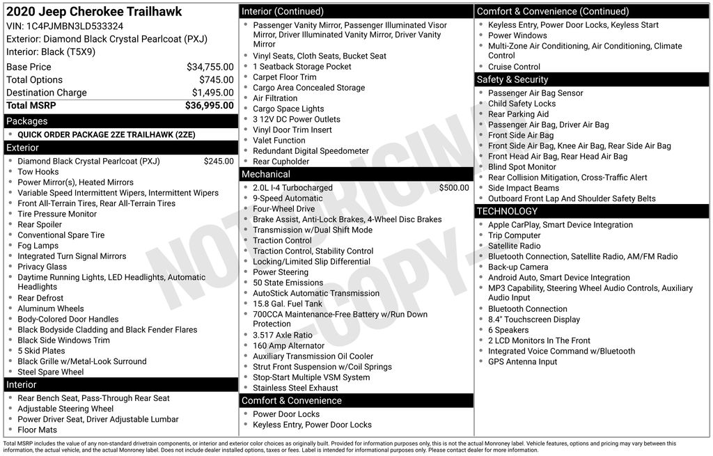 Certified Used 2020 Black Jeep Trailhawk image 2