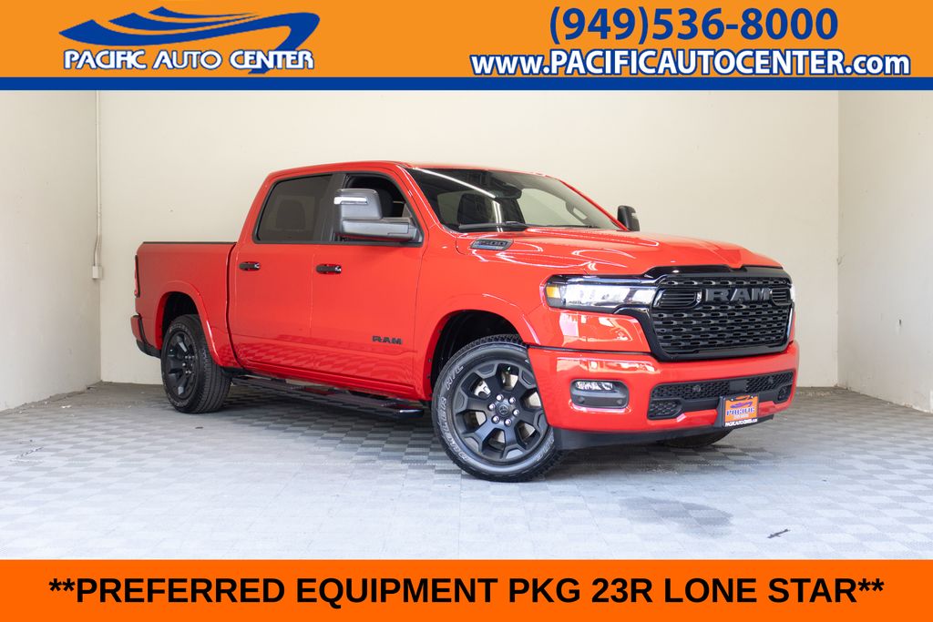 Flame Red Clearcoat 2025 RAM 1500 Pickup Truck Four-Wheel Drive 8-Speed Automatic