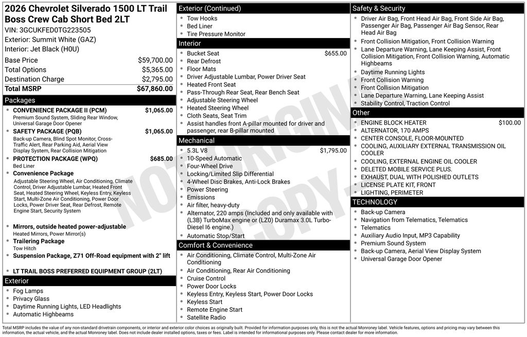 New 2026 Chevrolet Silverado 1500 Truck