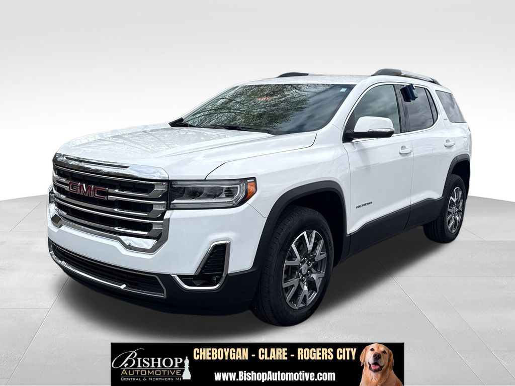 Summit White 2023 GMC Acadia SLT FWD SUV / Crossover Front-Wheel Drive 9-Speed Automatic