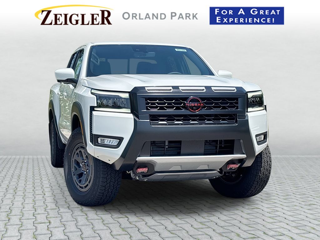 Glacier White 2026 Nissan Frontier Pickup Truck Four-Wheel Drive 9-Speed Automatic Overdrive