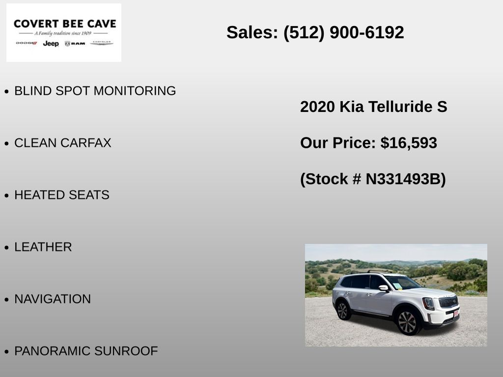 Used Car 2020 Kia Telluride  S For Sale Under $20,000 In Austin, Texas