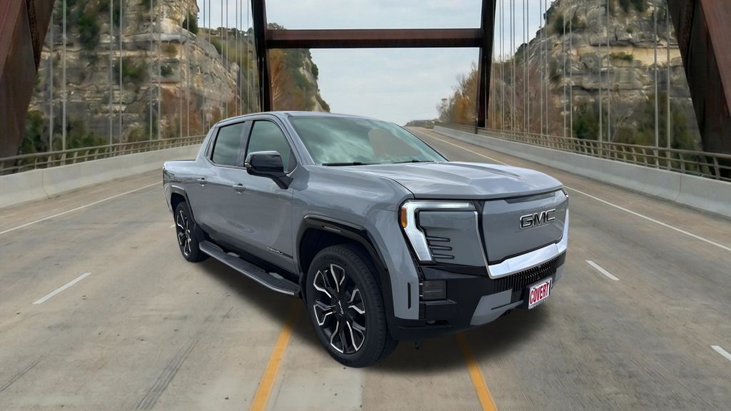 Gray 2025 GMC Sierra EV Denali Crew Cab (Extended Range) e4WD Pickup Truck All-Wheel Drive 1-Speed Automatic