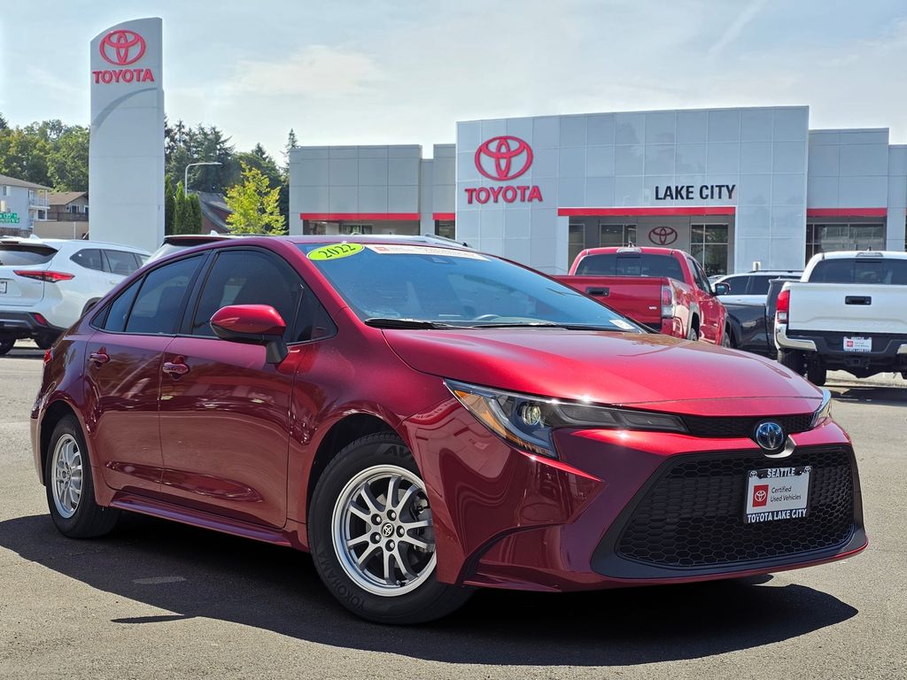 Red (Ruby Flare Pearl) 2022 Toyota Corolla Hybrid LE FWD Sedan Front-Wheel Drive Continuously Variable Transmission