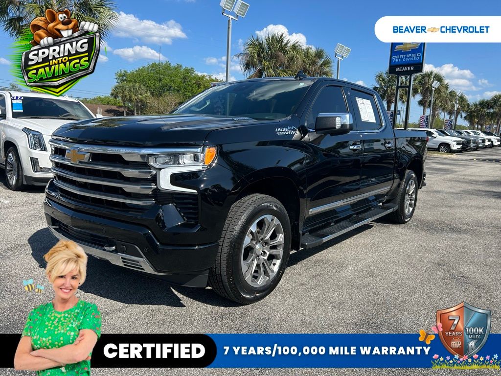 Black 2024 Chevrolet Silverado 1500 High Country Crew Cab 4WD Pickup Truck Four-Wheel Drive Automatic