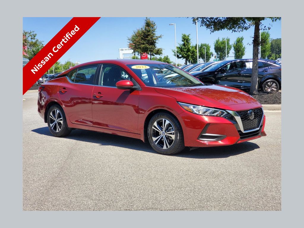 Red (Scarlet) 2023 Nissan Sentra Sedan Front-Wheel Drive Continuously Variable Transmission