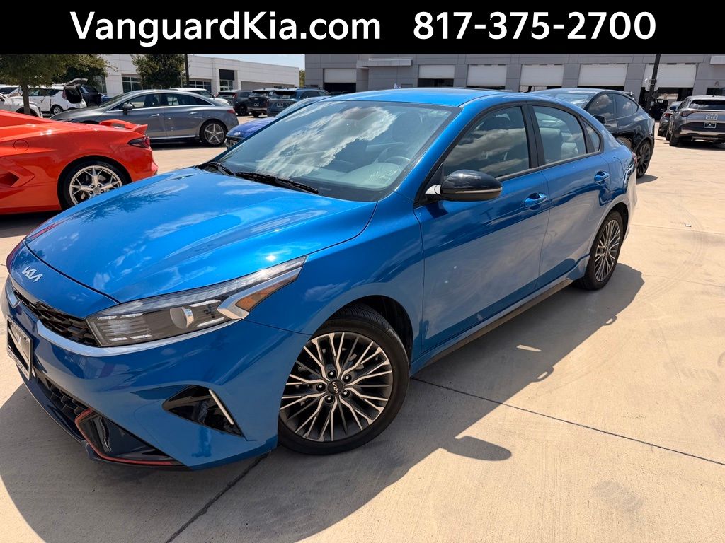 Sporty Blue 2023 Kia Forte Sedan Front-Wheel Drive Continuously Variable Transmission