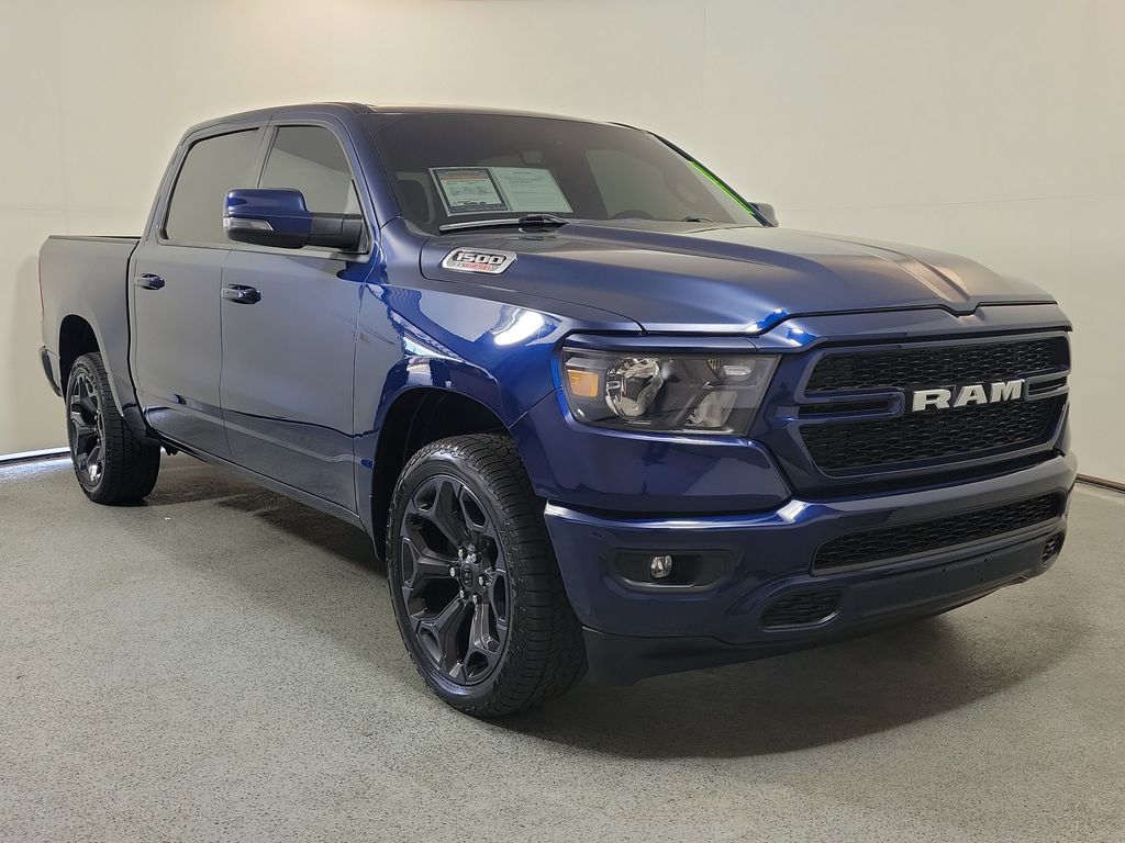 Patriot Blue Pearlcoat 2023 RAM 1500 Big Horn Crew Cab 4WD Pickup Truck Four-Wheel Drive 8-Speed Automatic