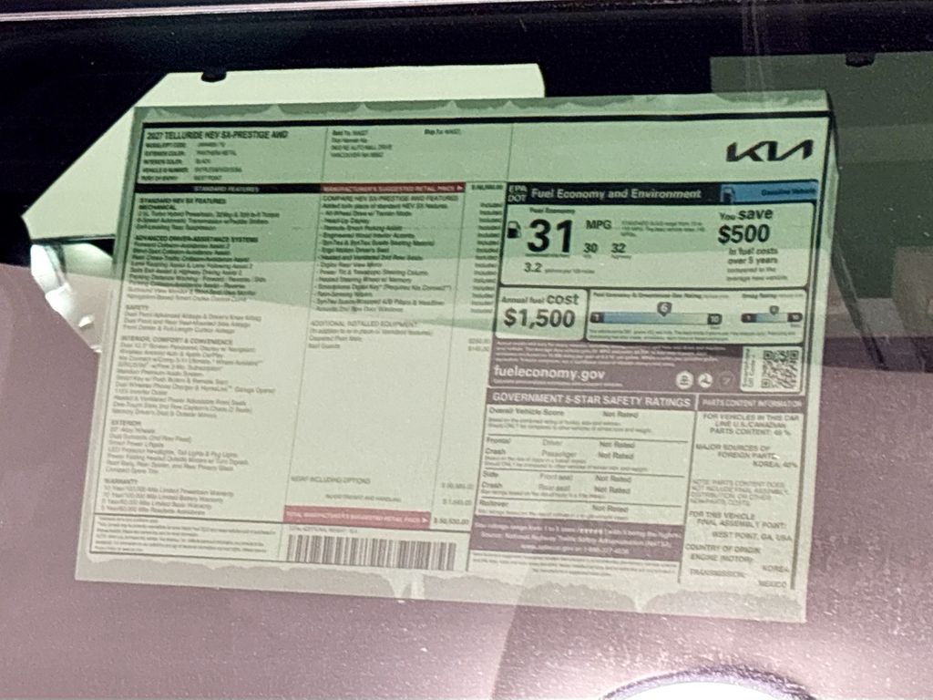 2027 Kia Telluride Hybrid SX Prestige