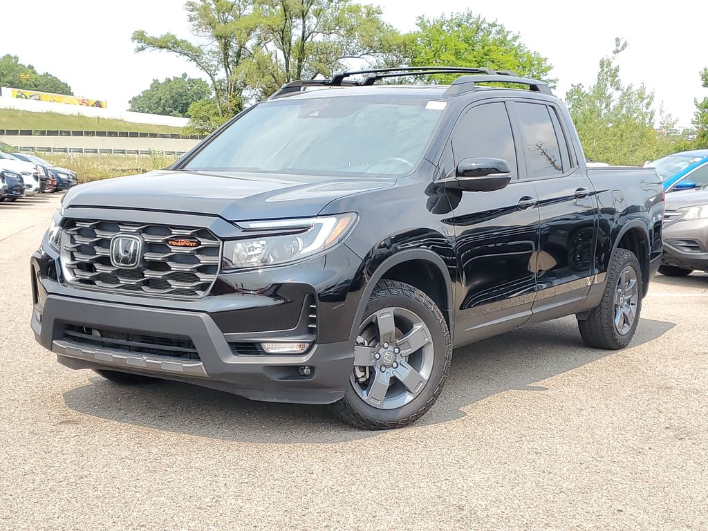 Crystal Black Pearl 2025 Honda Ridgeline Pickup Truck All-Wheel Drive 9-Speed Automatic