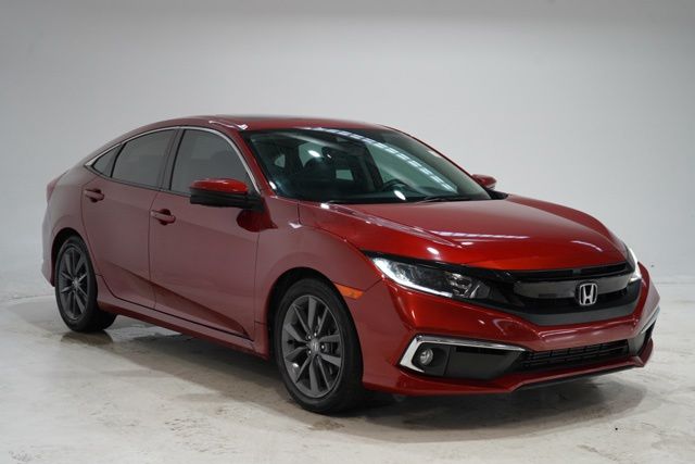 Orange 2019 Honda Civic Sedan Front-Wheel Drive Continuously Variable Transmission