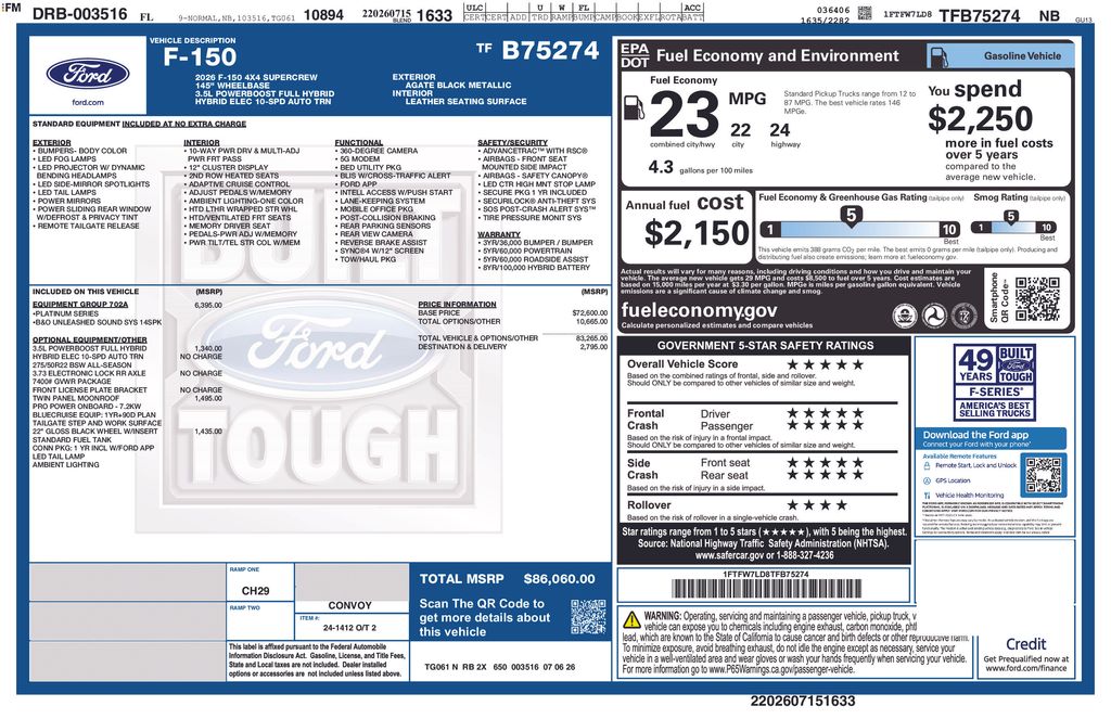New 2026 Black Ford Platinum image 3