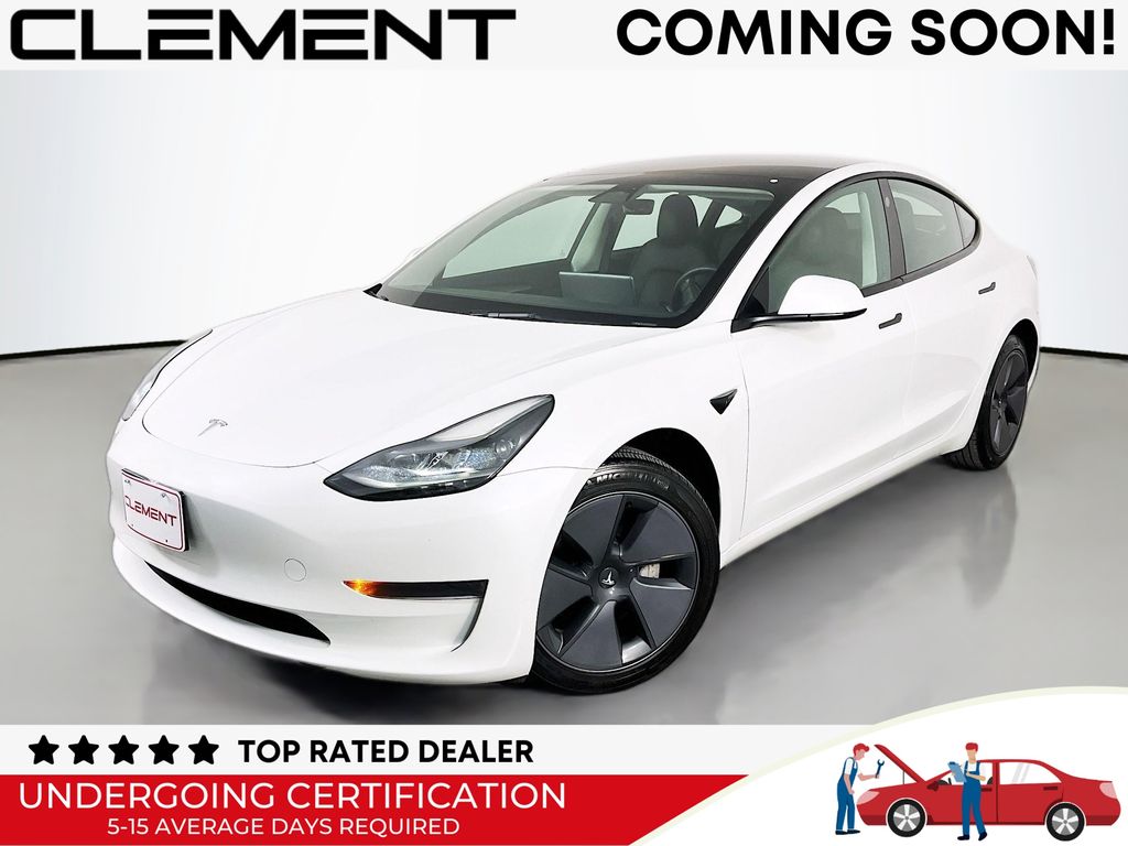 Pearl White Multi-Coat 2023 Tesla Model 3 RWD Sedan Rear-Wheel Drive 1-Speed Automatic