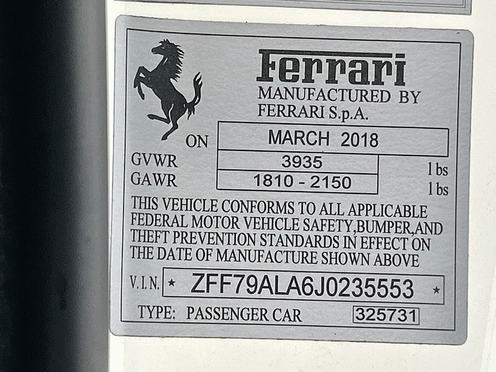 Used 2018 Bianco Avus Ferrari  image 30