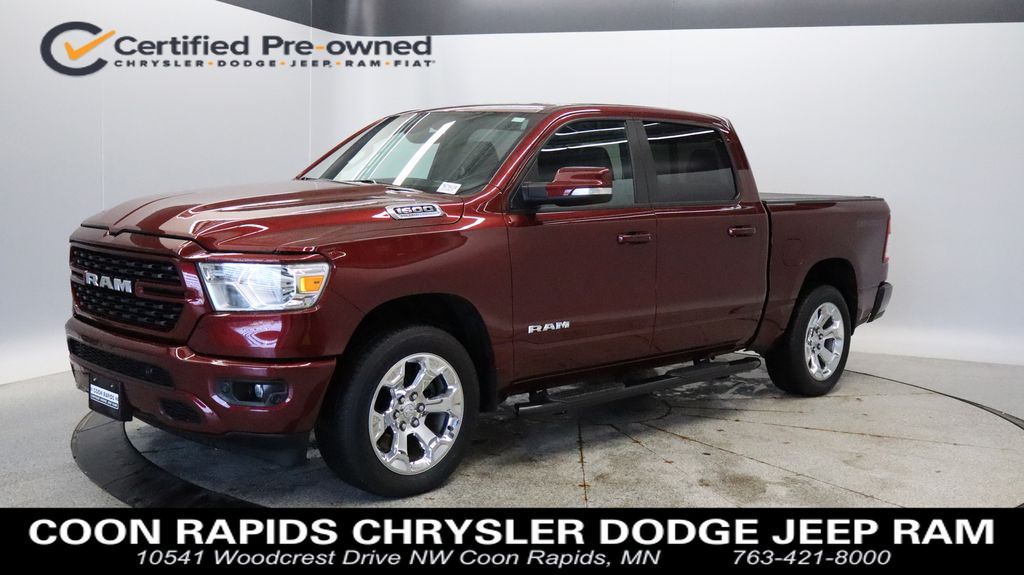Delmonico Red Pearlcoat 2022 RAM 1500 Big Horn Crew Cab 4WD Pickup Truck Four-Wheel Drive 8-Speed Automatic