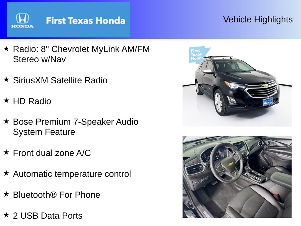 Used Car 2018 Chevrolet Equinox  Premier For Sale Under $20,000 In Austin, Texas