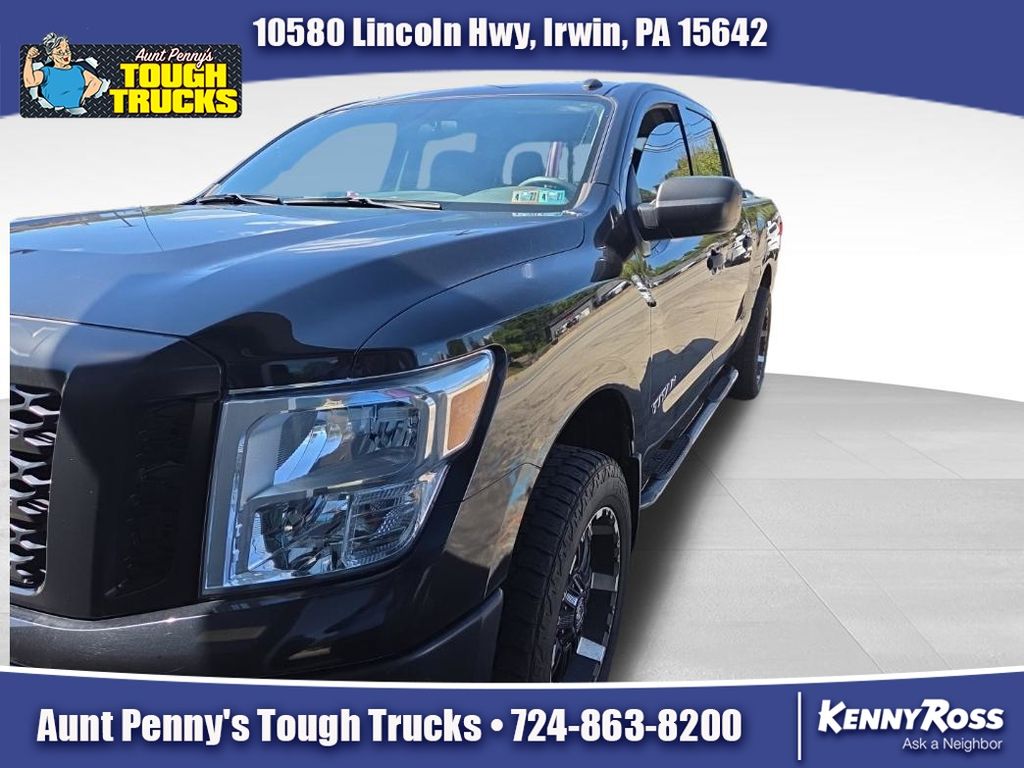 Gray (Magnetic Black) 2019 Nissan Titan Pickup Truck Four-Wheel Drive 7-Speed Automatic