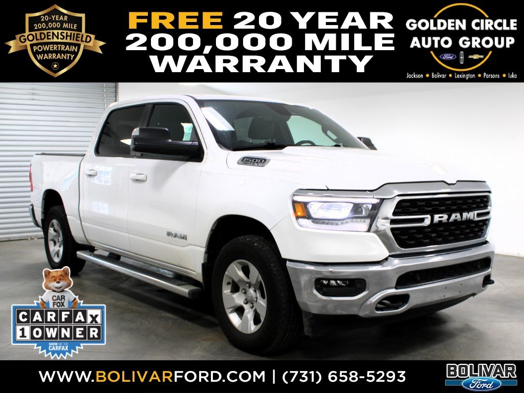 Bright White Clearcoat 2022 RAM 1500 Pickup Truck Four-Wheel Drive 8-Speed Automatic