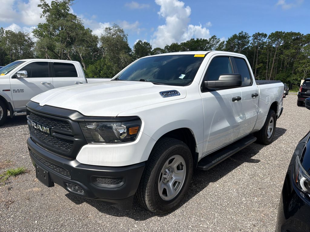 Bright White Clearcoat 2023 RAM 1500 Tradesman Quad Cab 4WD Pickup Truck Four-Wheel Drive 8-Speed Automatic
