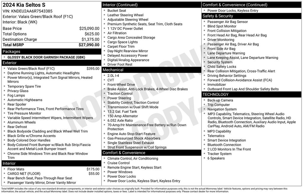 Certified Used 2024 Green Kia S image 2
