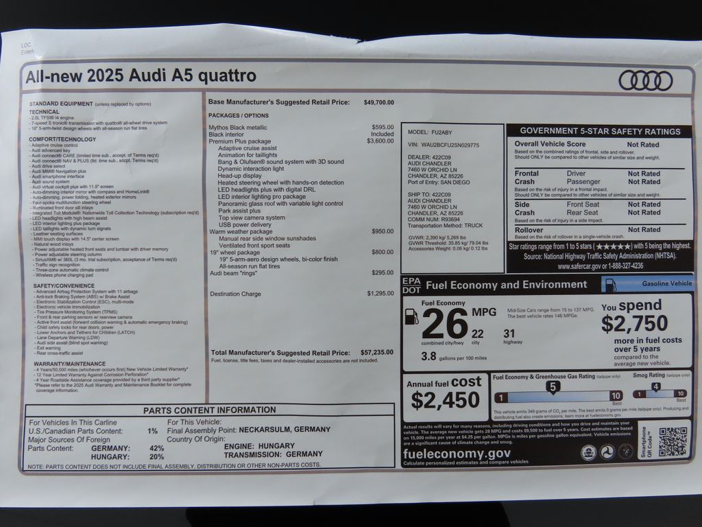 2025 Audi A5 Premium 9