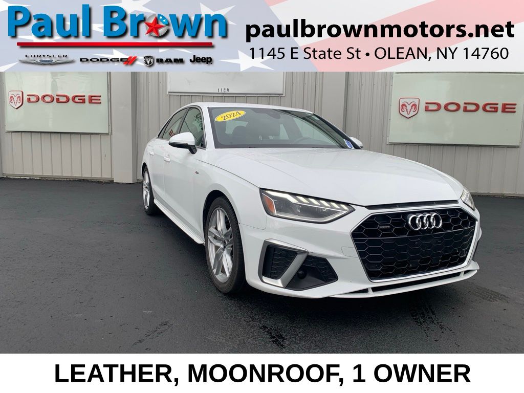 Arkona White 2024 Audi A4 Sedan All-Wheel Drive 7-Speed Automatic