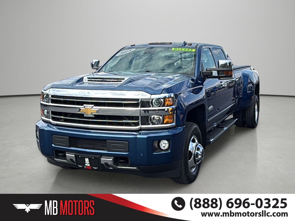 Blue 2018 Chevrolet Silverado 3500HD Pickup Truck Four-Wheel Drive 6-Speed Automatic