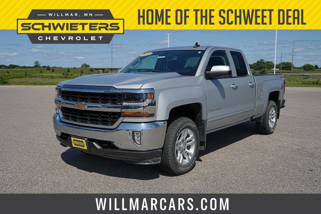 Silver Ice Metallic 2018 Chevrolet Silverado 1500 Pickup Truck Four-Wheel Drive 6-Speed Automatic Overdrive