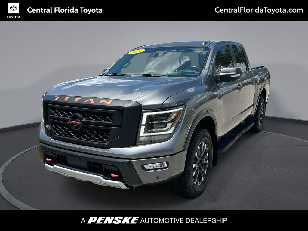 Gray (Gun Metallic) 2021 Nissan Titan Pickup Truck Four-Wheel Drive 9-Speed Automatic