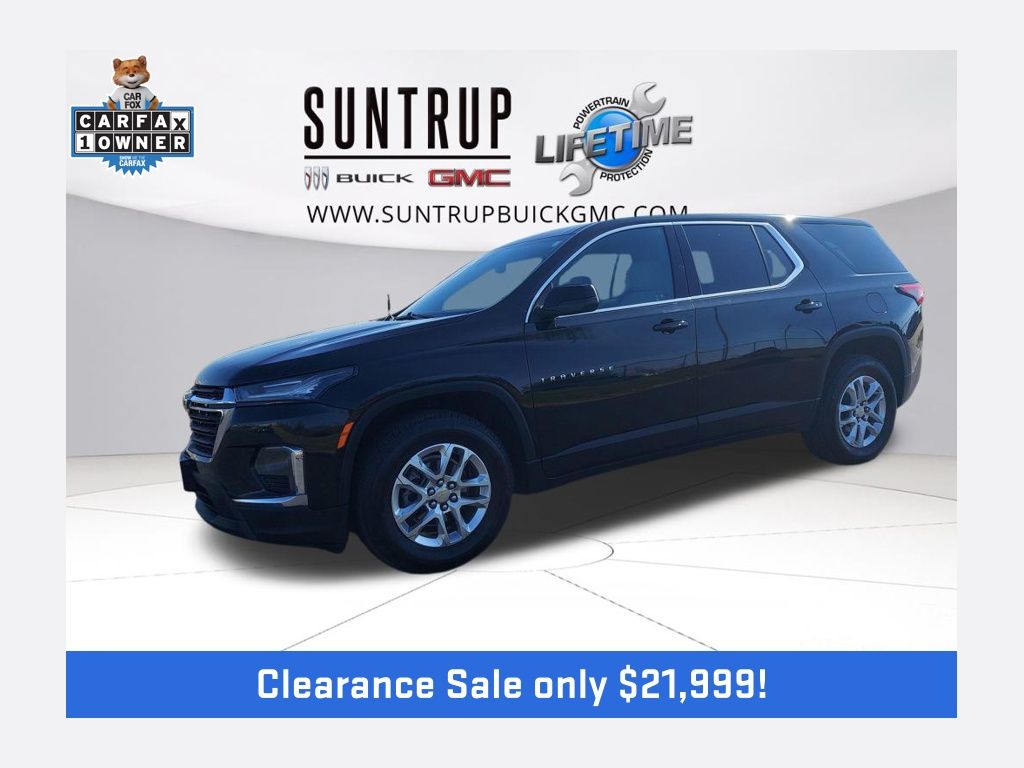 Mosaic Black Metallic 2022 Chevrolet Traverse LS AWD SUV / Crossover Four-Wheel Drive 9-Speed Automatic