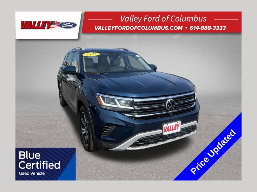 Blue Metallic 2021 Volkswagen Atlas SUV / Crossover All-Wheel Drive 8-Speed Automatic
